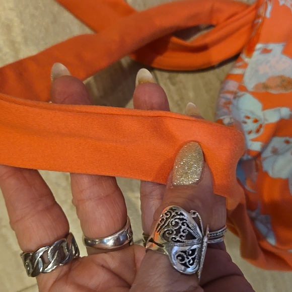 Patagonia Peach Multi-Colored Watercolor Design Print Tank Midi Leisure Dress - Picture 6 of 9